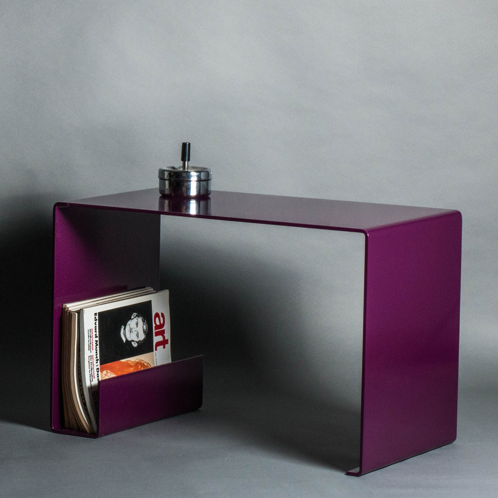 Couch-table-6mm-curved-crude-steel-purple-Side-table-Table-Bauhaus-Modern