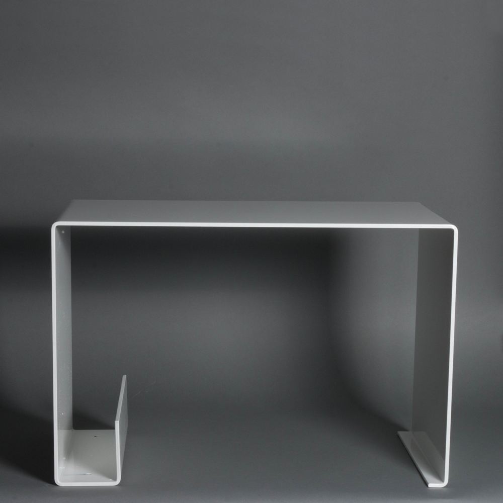 Couch table | 6 mm curved crude steel | white | Side table | Table | Bauhaus | Modern