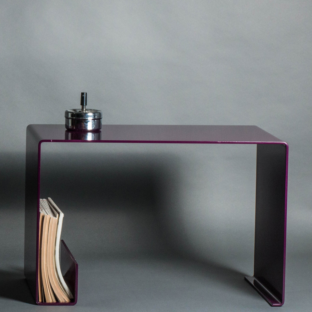 Couch table | 6 mm curved crude steel | purple | Side table | Table | Bauhaus | Modern